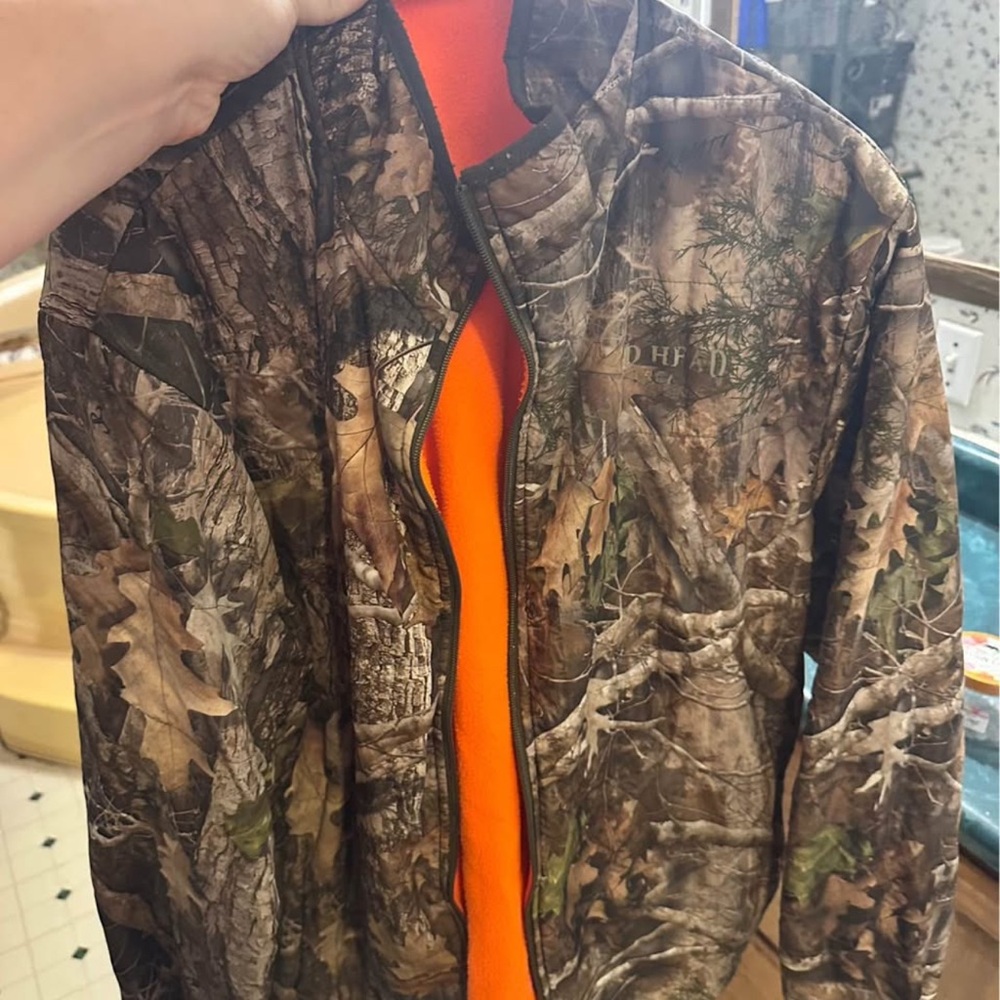 Camo Jacket with Orange Lining
